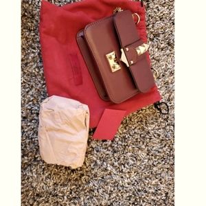 Valentino Garavani glam lock leather crossbody bag